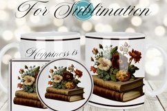BOOK LOVERS MUG AND COASTERS SUBLIMATION DESIGN, MUG WRAP Product Image 1