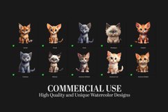 Charming Watercolor Cat Breeds Bundle - PNG, Sublimation Product Image 3