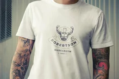 Muscular man fitness club retro logo Product Image 2