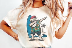 Santa Claus Dabbing PNG, Surfing Christmas Shirt PNG, Product Image 2
