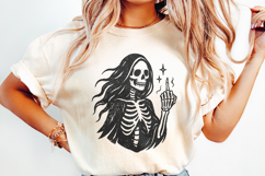 Gothic Skeleton PNG, Middle Finger Digital Art, Halloween Product Image 2