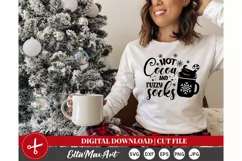 Hot Cocoa and fuzzy socks Christmas SVG, Winter SVG, Product Image 1