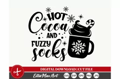 Hot Cocoa and fuzzy socks Christmas SVG, Winter SVG, Product Image 3