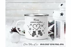Warm winter wishes SVG, Christmas Round Sign SVG, Door PNG Product Image 4