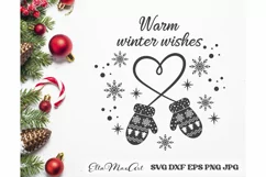 Warm winter wishes SVG, Christmas Round Sign SVG, Door PNG Product Image 5
