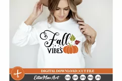 Fall vibes SVG, Autumn SVG, Fall SVG, Pumpkin SVG, PNG Product Image 1