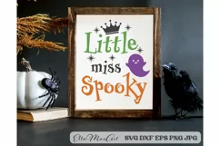 Little miss Spooky SVG, Halloween Baby SVG, Halloween SVG Product Image 2
