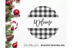Welcome SVG, Christmas Round Sign SVG, Door Hangers, PNG Product Image 2