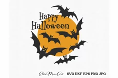 Happy Halloween SVG, Halloween Round Sign SVG, Farmhouse SVG Product Image 2