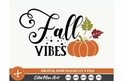 Fall vibes SVG, Autumn SVG, Fall SVG, Pumpkin SVG, PNG Product Image 2