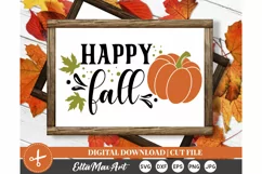 Happy fall SVG, Autumn SVG, Fall SVG, Pumpkin SVG, PNG Product Image 1