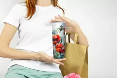 Red watercolor poppies Tumbler Sublimation 20oz|Floral desig Product Image 3