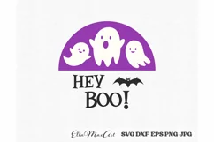 Hey Boo SVG, Halloween Round Sign SVG, Farmhouse Halloween Product Image 2