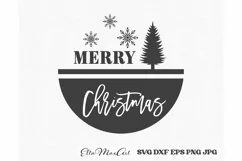 Merry Christmas SVG, Christmas Round Sign SVG, Door Hangers Product Image 2