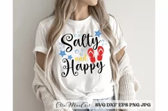 Salty and happy SVG, summer svg, beach svg, summer Product Image 1