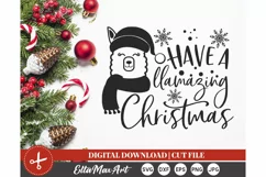 Have a llamazing Christmas SVG, Christmas SVG, Santa svg, Product Image 3