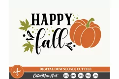 Happy fall SVG, Autumn SVG, Fall SVG, Pumpkin SVG, PNG Product Image 2