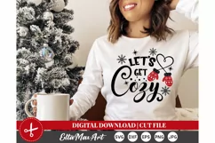 Lets get cozy Christmas SVG, Winter SVG, Christmas shirt svg Product Image 2
