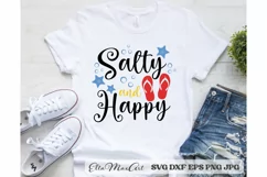 Salty and happy SVG, summer svg, beach svg, summer Product Image 2