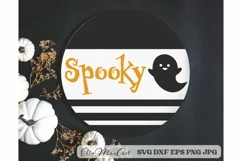 Spooky SVG, Halloween Round Sign SVG, Farmhouse Halloween Product Image 1