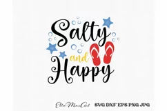 Salty and happy SVG, summer svg, beach svg, summer Product Image 3