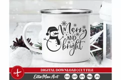 Merry and bright Svg, Christmas SVG, Winter SVG, Santa svg, Product Image 3