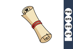Rolled parchment scroll tied with red string illustration ve Product Image 1
