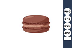 Chocolate macaron sweet dessert treat vector illustration wi Product Image 1
