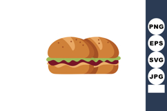 Sandwich with lettuce and sauce simple food vector illustrat Product Image 1
