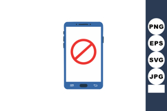 Smartphone with prohibition symbol on screen mobile device w Product Image 1