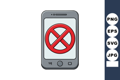 Smartphone with red prohibition sign on screen technology co Product Image 1