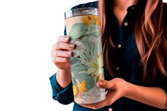 Flowers and Leaves Collage Tumbler Wrap Sublimation Design Product Image 3