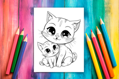 4 Cute Pets Coloring Pages, Mothers Day Printable Designs Product Image 3