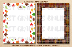 28 Fall Leaves Border Letter Size Printable Papers JPG PDF Product Image 4