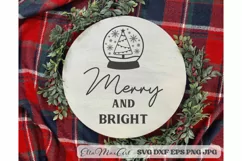 Merry and bright SVG, Merry Christmas SVG, Christmas quote S Product Image 1