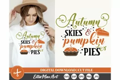 Autumn skies and pumpkin pies SVG, Autumn SVG, Fall SVG, PNG Product Image 1