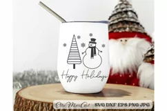 Happy Holidays, Merry Christmas SVG, Christmas quote SVG Product Image 1