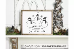 Chillin with my snowmies, Merry Christmas SVG, Christmas SVG Product Image 1
