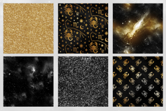 16 Black &amp; Gold Scorpio Zodiac Seamless Patterns Product Image 3