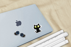 Halloween Black Kitten Printable Stickers PNG Files Product Image 3