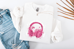 Sports Style Fun SVG - Pink Headphones Splash Spirit Graphic Product Image 3