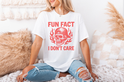 Fun Fact I Don&#039;t Care PNG, Sarcastic Skull Shirt Digital Product Image 3