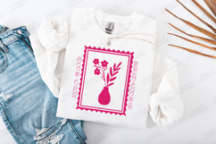 Focus On The Good Vase Floral Stamp SVG Sublimation Design Product Image 2
