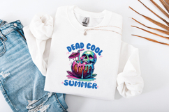 Dead Cool Summer Skull Coconut Art - Tropical Gothic PNG Product Image 3