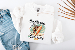 Dancing Through The Summer Skeleton Surf Retro T-Shirt SVG Product Image 3