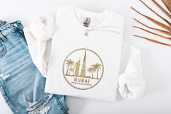 Dubai UAE SVG - Luxury Gold Burj Khalifa &amp; Palm Tree Art Product Image 3