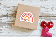 Rainbow Cottagecore Stickers, Valentines Day PNG Files Product Image 3
