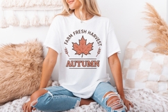 Farm Fresh Harvest Autumn PNG, Fall Maple Leaf Shirt Product Image 3