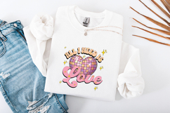 Retro Disco Heart Valentine SVG All I Need Is Love PNG Product Image 3