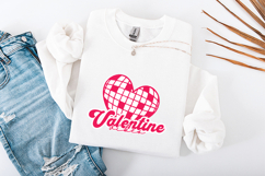 Retro Disco Heart Valentine Vibes SVG - Groovy Love PNG Product Image 3